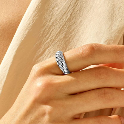 Anello Croissant | Oro bianco