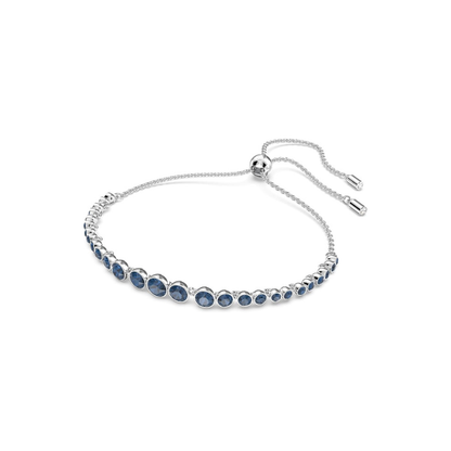 Bracciale tennis di zaffiro taglio tondo | Oro bianco