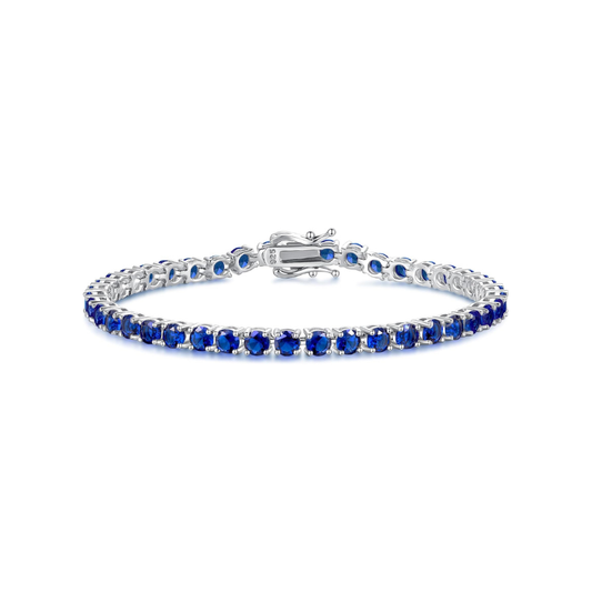 Bracciale tennis di zaffiro | Oro bianco