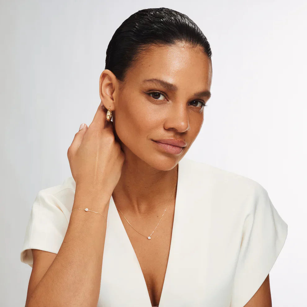 Set con Pietra di Moissanite Cléa | Dorato