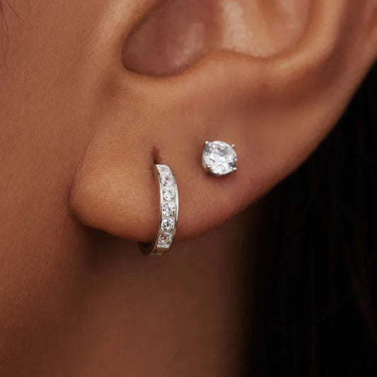 Set di orecchini pietra Dara Brillane | Oro bianco