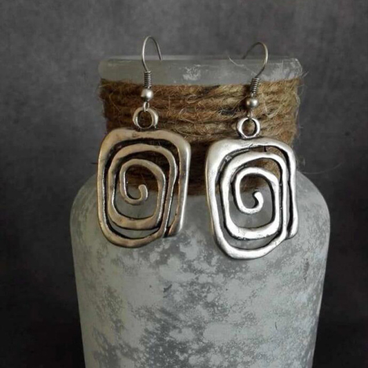 Orecchini vintage a spirale in argento