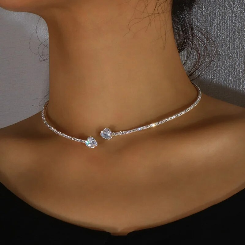 Collana con Doppio Zirconio Vintage
