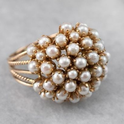 Anello Vintage con Perle Incastonate