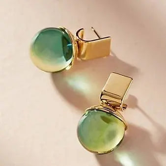 Orecchini vintage con cristallo verde in oro