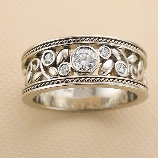 Anello Vintage in Argento e Zirconia