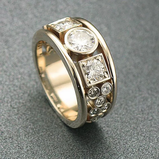 Anello Vintage Oro con Zirconia