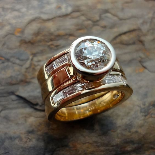 Anello vintage in vetro stratificato