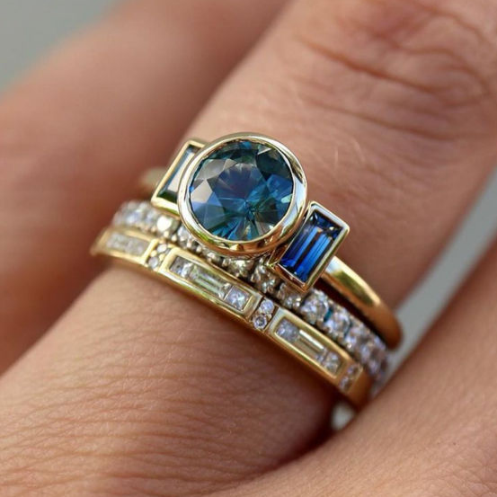 Set Anelli Vintage Blu Eleganza