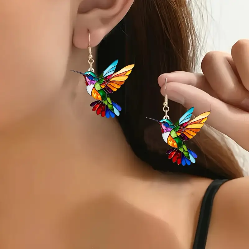 Orecchini colibrì colorati