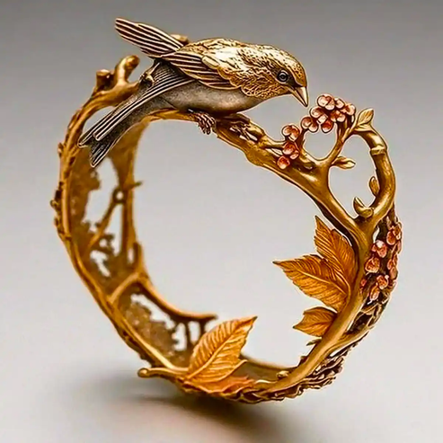 Anello d'oro Colibrì d'epoca