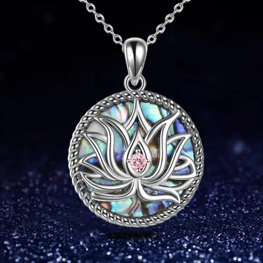 Collana loto colorato in argento