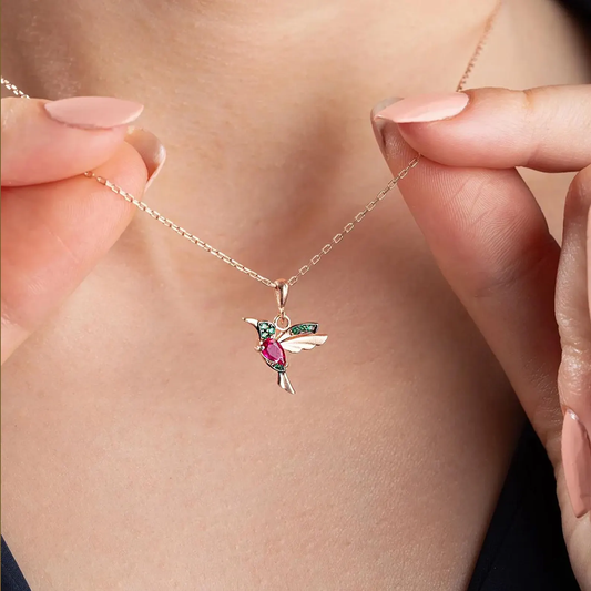 Collana Colibrì Rosso