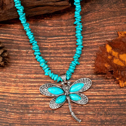 Collana libellula blu