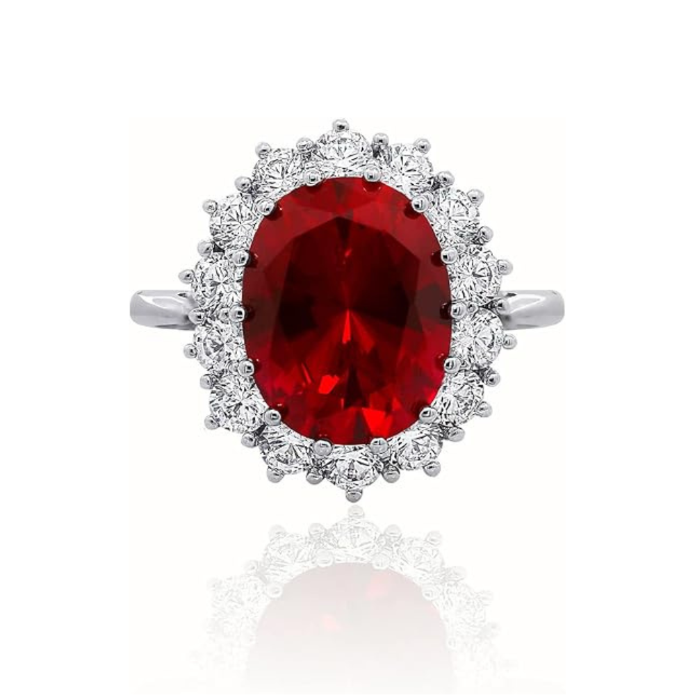 Anello rubino Scarlet Crown | Oro bianco