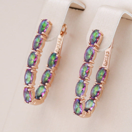 Orecchini in oro rosa 18 carati con zirconi colorati