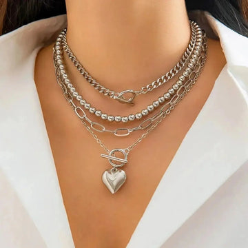 Collana con cuore a strati