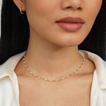 Collana di perle bianche classica