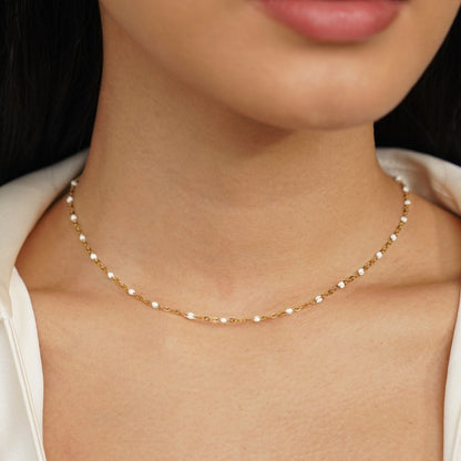 Collana di perle bianche classica