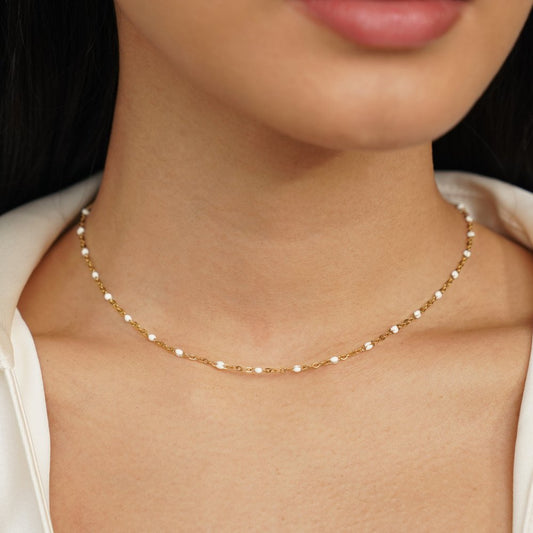 Collana di perle bianche classica