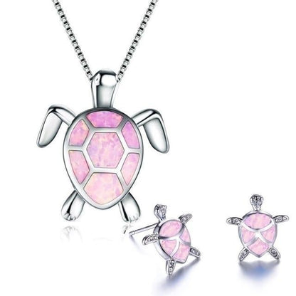 Set Collana + Orecchini Tartaruga Marina Opale e Argento