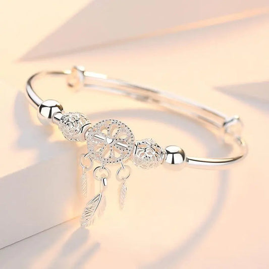 Braccialetto dreamcatcher regolabile in argento 925