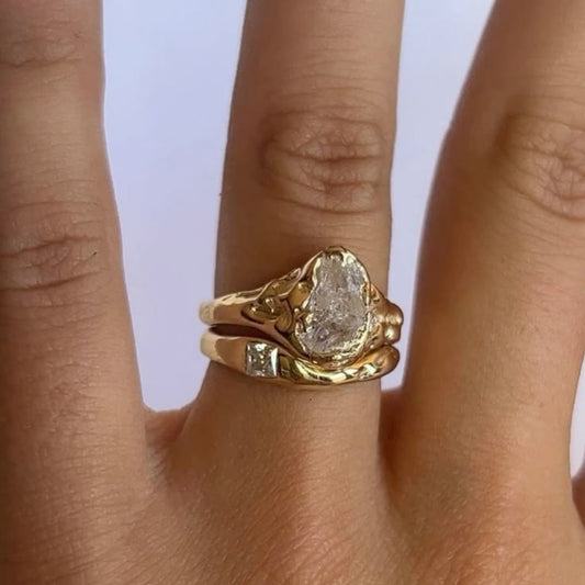 Anello Forgiato a Strati Oro Brillante