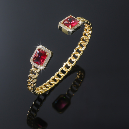 Bracciale aperto rubino Veloria | Oro