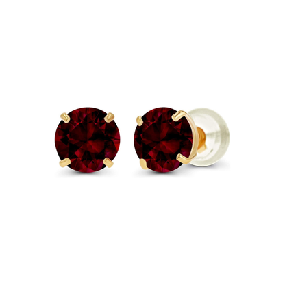 Orecchini stud tondi rubino | Oro