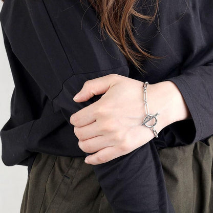 Bracciale Link T-Bar | Oro bianco